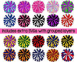 Pom Pom Svg Clipart Team Colors Pompom Svg Png Cheerleading Svg Cheer Pom Svg Cheerleading Clipart Personal And Commercial Use Cheer Pom Poms Cheerleading Crafts Digital Clip Art