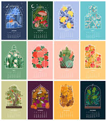 2020 Wall Calendar Hanging Calendar Wire Calendar Etsy In 2020 Illustration Calendar Calendar Design Creative Calendar