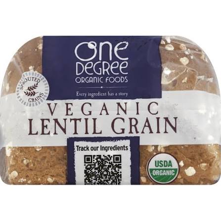 One Degree Organic Foods Bread, Veganic, Lentil Grain (21 oz) Delivery or  Pickup Near Me - Instacart