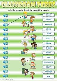 Classroom Language Interactive And Downloadable Worksheet You Can Do The Exercises Online Or Downl Classroom Language Learning English For Kids Teaching Verbs