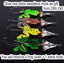 Paxipa Rubber Frog Fishing Lures Soft Bass Spinner Bait Weedless Hook 4 Frog Lures Fishing Lures Frog Fishing Lure Best Fishing