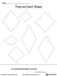 Trace And Count Diamond Shapes Shapes Worksheets Shapes Preschool Shapes Worksheet Kindergarten