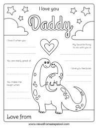 Other great ideas for text: I Love Dad Coloring Page Free Printable Views From A Step Stool