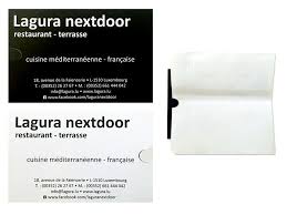 Restaurant Lagura Nextdoor Luxembourg Creation Et Impression D Une Carte De Visite Porte Addition Carte De Visite Depliant Brochure