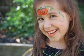 easy face painting pumpkin