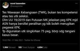 Novel Twk Dipakai Singkirkan Pegawai Kpk Beberapa Tangani Kasus Besar Berita Hits