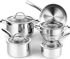 Check spelling or type a new query. Amazon Com Cooks Standard 9 Piece Classic Stainless Steel Cookware Set Home Kitchen