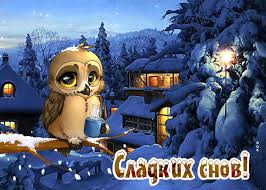 Открытка спокойной зимней ночи - Скачать бесплатно