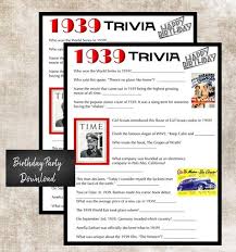 January 13, 1939 was a friday; Super Birthday Games Trivia 17 Ideas