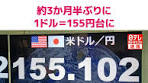 #外国為替市場で、#円安が進み、#円相場は一時1ドル＝155円台 ...