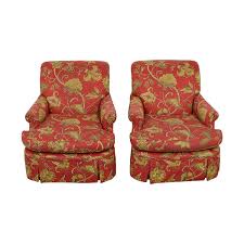 Novelty print armchairs and accent chairs. 79 Off Red Printed Fabric Armchairs With Iman Fabric Chairs