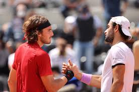 It was played on 13/05/2021 at 10:00, and the the implied winner probabilities were Tsitsipas Rides Out Berrettini S Hot Serve In Reaching Rome Last Eight