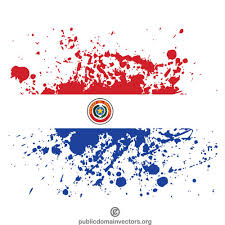 Drei waagerechte streifen in rot, weiß und blau bilden die flagge von paraguay. Paraguay Flagge Farbsplitter Public Domain Vektoren