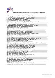 Reported Speech Reported Speech English Grammar Exercises Teaching English Grammar