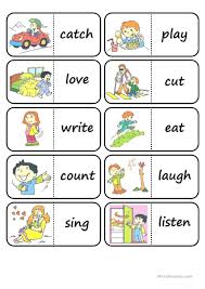 Action Words Domino English Esl Worksheets For Distance Learning And Physical Classrooms In 2020 Action Words Kids English English Lessons