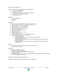 wood density lab