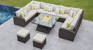 Ledbury 5c U Shaped Sofa With Gas Fire Pit Coffee Table Rattan Corner Sofa Corner Sofa Design U Shaped Sofa
