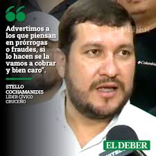 Nuevo presidente cívico: "Vamos a recuperar la autonomía de Santa Cruz".  https://eldeber.com.bo/santa-cruz/nuevo-presidente-civico-vamos-recuperar-la-autonomia-de-santa-cruz_505256/