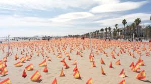 Calm waters and lively boardwalks make these beaches perfect for families. Spain Valencia Beach Covered With Spanish Flags In Tribute To Covid 19 Victims Video Ruptly