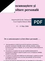 Disciplina dezvoltare personală, face parte din aria curriculară consiliere şcolară şi dezvoltare personală şi se implementează în învăţământul primar, gimnazial şi liceal. Ghid De Dezvoltare Personala