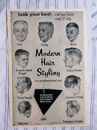 Details About Vintage 1957 Barbershop Modern 9 Mens Haircuts Chart Drawings Sign Ad