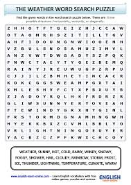 These guidelines will help you learn how to research your symptoms online if you have concerns. The Weather Vocabulary Word Search Puzzle In English