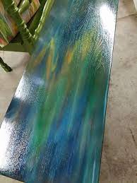 Playing With My Unicorn Spit Vibrantly Colored Gel Stain This Is A Piano Bench That I Applied Spit Over Raw Wood And Sea Dekorationsideen Holzbeize Gel Farbe