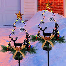 Amazon Com Maggift Christmas Outdoor Solar Stake Lights 47 5 Inch Large Solar Powered Yard Deco In 2020 Outdoor Christmas Lawn Ornament Outdoor Christmas Decorations