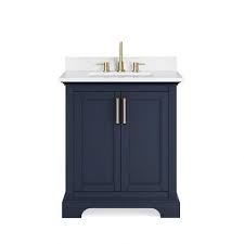 Paxton 31 In Navy Vanity With Engineered Top In 2021 Blue Bathroom Vanity Blue Vanity Vanity