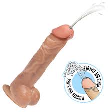 Pênis que Ejacula Flexível Eros com Escroto e Ventosa 20 x 4,5cm Bege ::  Sex Shop Loja do Prazer