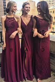 Popular Chiffon Bridesmaid Dresses V Neck Floor Length Grape Chiffon Bridesmaid Lace Bridesmaid Dresses Mismatched Bridesmaid Dresses Bridesmaid Dresses Online