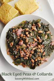 Southern Black Eyed Peas And Collard Greens Recipe Southern Recipes Side Dishes Easy Savory Dinner