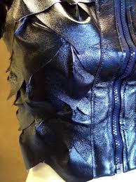 Avatar Leather Fish Scales Purple Jacket Etsy Purple Jacket Leather Striped Leather
