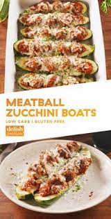 Meatball Zucchini Boats Low Carb Dinner Goals Recipe Zucchini Boat Recipes Recipes Low Carb Dinner