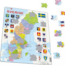 Population, labour market, export, import, gdp and inflation (consumer price index) are examples of areas in which the agency. Political Map Of Sweden Sverige Frame Board Jigsaw Puzzle 29cm X 37cm Lrs A7 Se