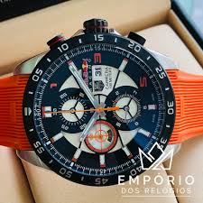 Since 2016, tag heuer has partnered with red bull racing, becoming the first watch brand to directly attach its name to a formula one constructor. Tag Heuer Carrera Red Bull Racing Laranja Replicas De Relogios Premium Aaa Emporio Dos Relogios