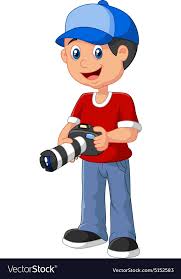 Boy Holding A Camera Vector Image On Vectorstock Cute Cartoon Wallpapers Kids Cartoon Characters Drawing For Kids