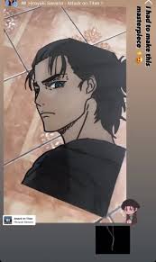 My Glass painting of Eren >,<