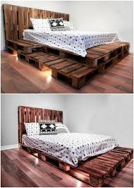 This Is An Awesome And Quite A Brilliant Structure Of The Wood Pallet Idea As In The Form Of The Bed Framing Set It Furniture Bed Frame Sets Recycled Pallets
