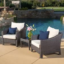 Billington 3 Piece Rattan Conversation Set With Cushion Patio Furniture Sets Conversation Set Patio Outdoor Patio Table