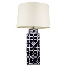 Buy John Lewis Emma Tile Ceramic Base Table Lamp Navy Blue Online At Johnlewis Com