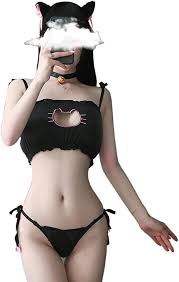 Japanese Lingerie Anime Cute Cat Outfit Cosplay Costume Anime bikini Sexy  (black) : Clothing, Shoes & Jewelry - Amazon.com