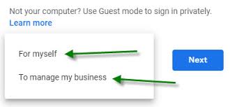 Google Account Creation Difference Between For Myself And To Manage My Business Gmail Community