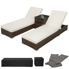 2 Aluminium Polyrattan Sonnenliegen Tisch Mit Schutzhulle Gunstig Ab 269 99 Bei Tectake Kaufen Versandk Sonnenliege Gartenliege Rattan Sonnenliege Rattan