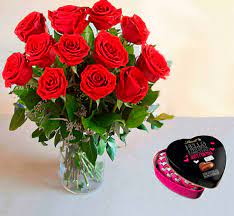 Wake up to the smell of chocolate! Romantic Offer 12 Roses Chocolates Box