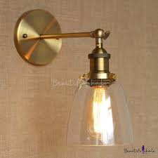 Bowl Shade Sconce Led Wall Light With Clear Glass In Bronze Wall Lights Sconces Wall Lamps Wall Lamp