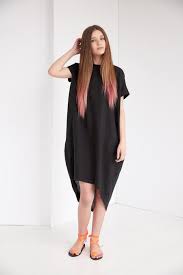 Black Crane Pleated Cocoon Dress Black Cocoon Dress Black Crane Clothing Black Linen Dress