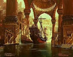 Airtrikha Port Fantasy Concept Art Fantasy Artwork Fantasy Landscape