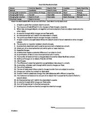 Physics Electricity Vocabulary Quiz Vocabulary Quiz Vocabulary Science Explorer
