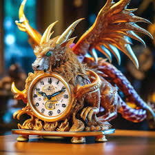 Cuckoo clock with glass dragon, … — image created in Shedevrum